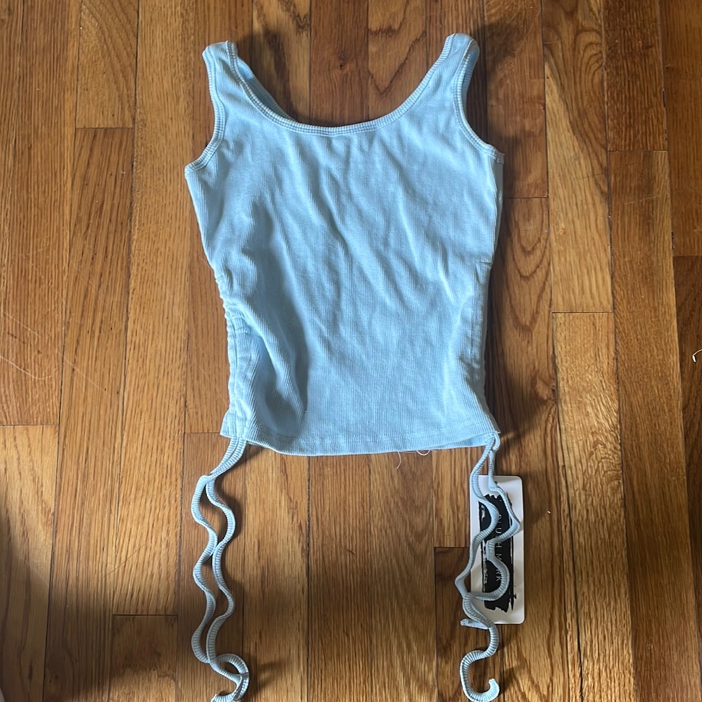 Blush mark , blue crop top